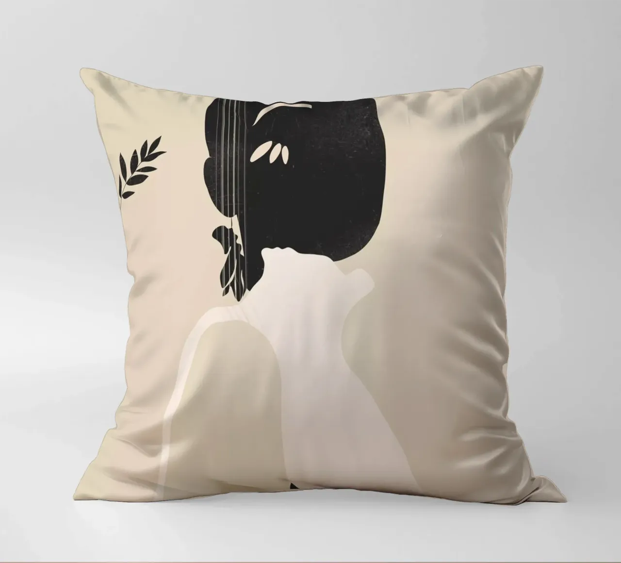 Tropical Girl Abstract Minimal 4 decorative cushion by ThingDesign
