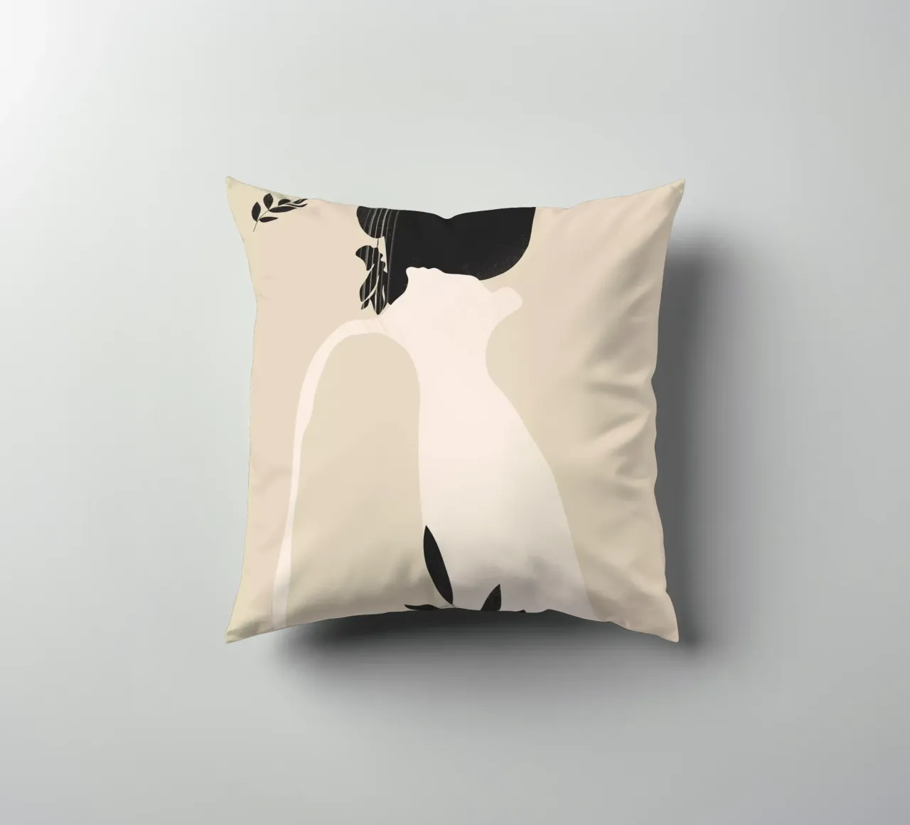 Tropical Girl Abstract Minimal 4 decorative cushion by ThingDesign