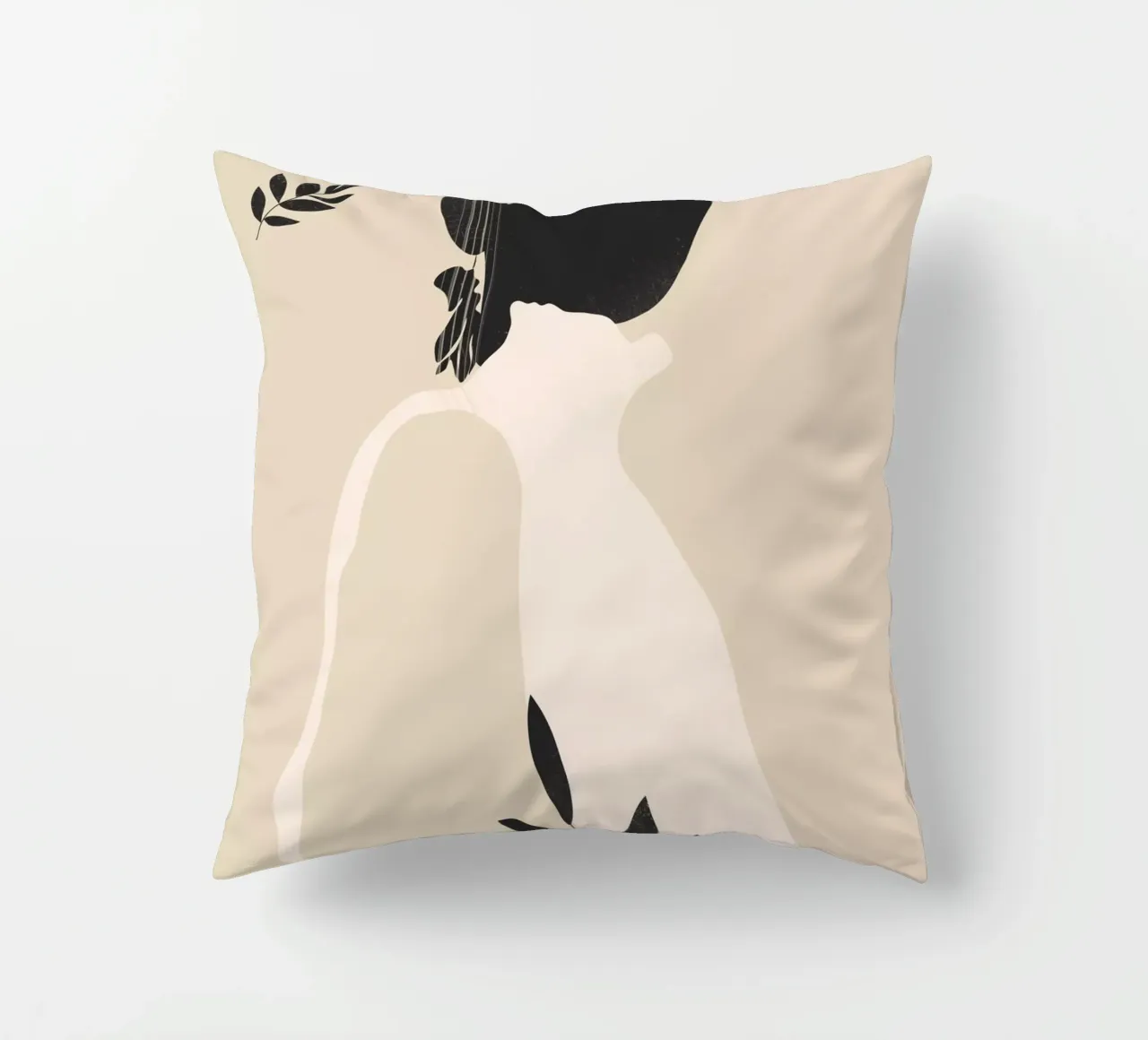 Tropical Girl Abstract Minimal 4 decorative cushion by ThingDesign