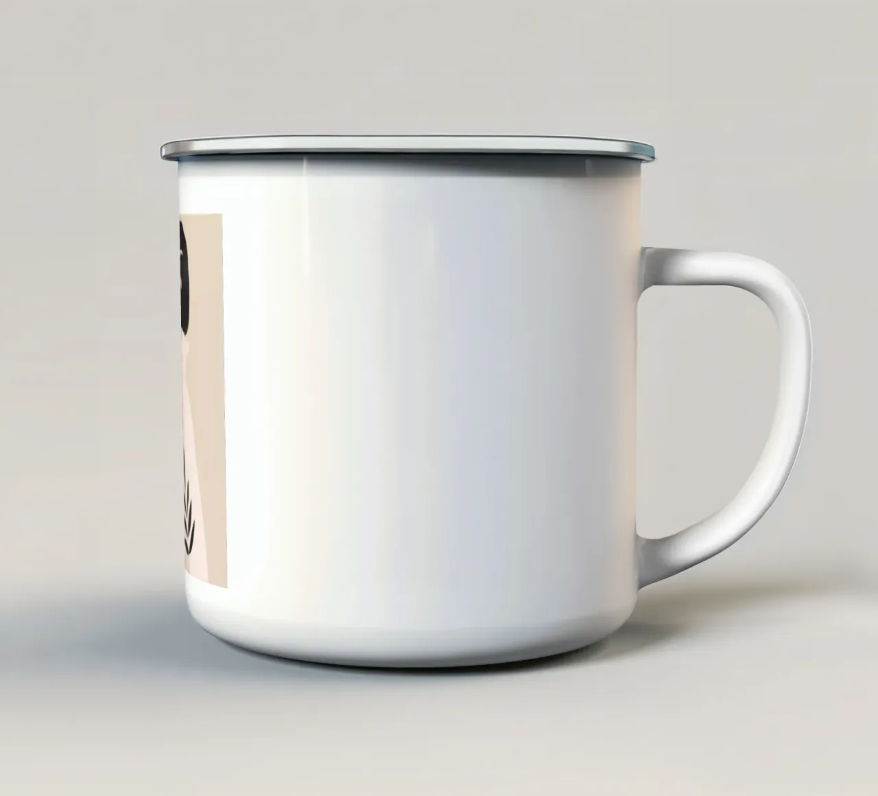 Ragazza tropicale astratta minimalista 4 tazza in smalto da ThingDesign