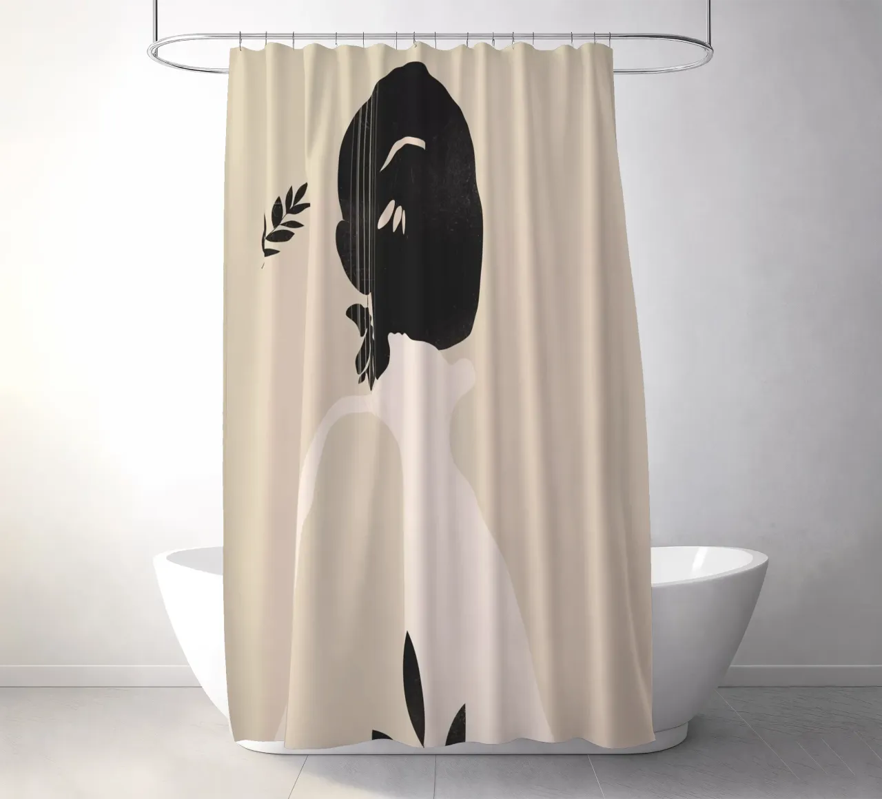 Tropisches Mädchen Abstrakt Minimal 4 Duschvorhang von ThingDesign