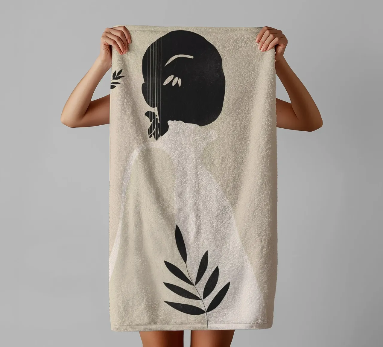 Tropisches Mädchen Abstrakt Minimal 4 Handtuch von ThingDesign