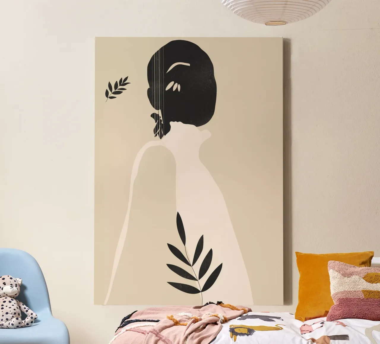 Tropisch Meisje Abstract Minimal 4 canvas van ThingDesign