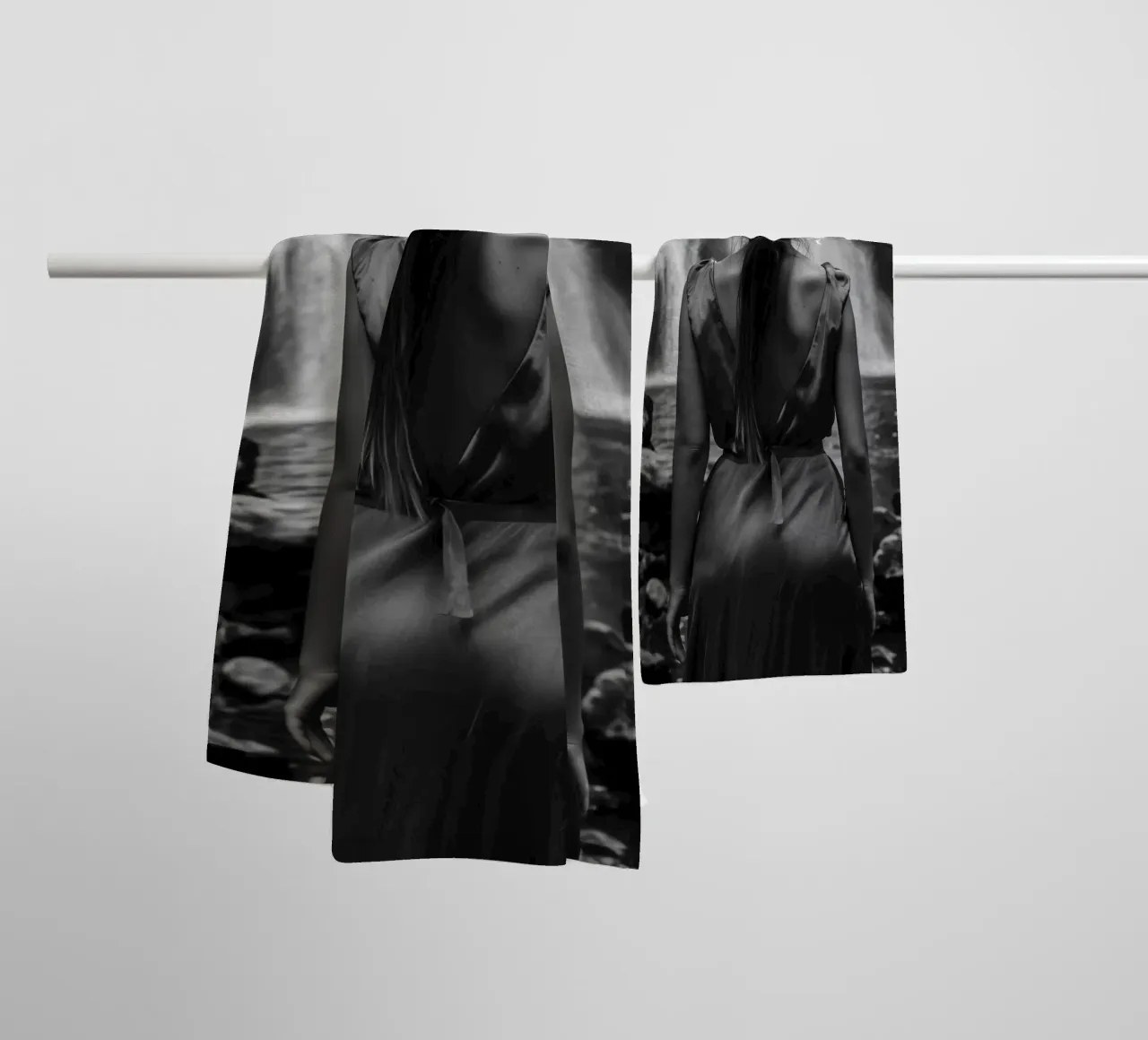 "Midnight Spark" - Mysterious Masquerade Cat Mask Art Print towel by Synthaira