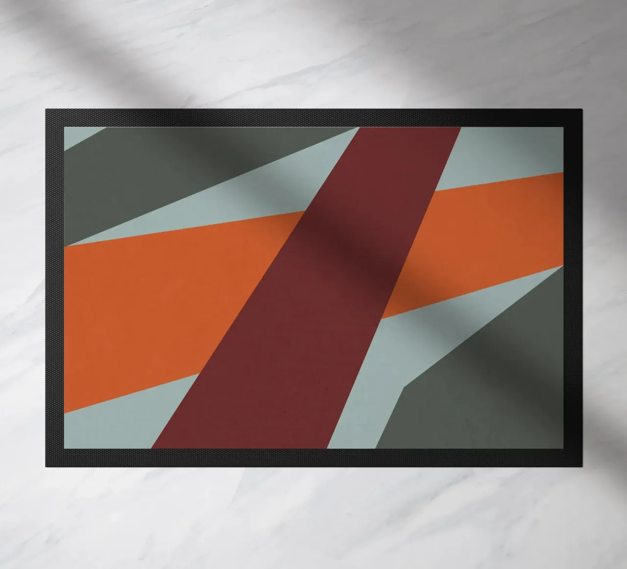 Design geometrico retrò in arancione e verde oliva zerbino da Petra Lang