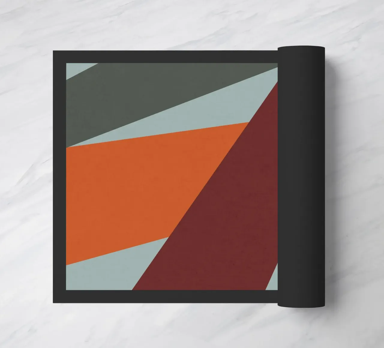 Design geometrico retrò in arancione e verde oliva zerbino da Petra Lang