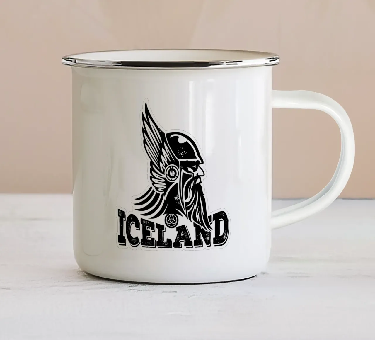 Vichingo islandese tazza in smalto da Mariel Toigo