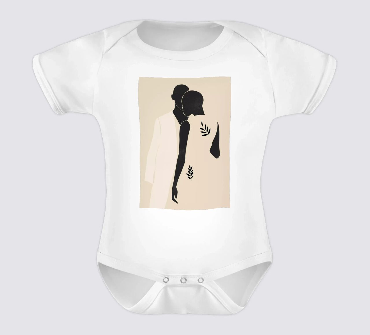 Minimal Abstract Art Couple short-sleeve baby romper by ThingDesign