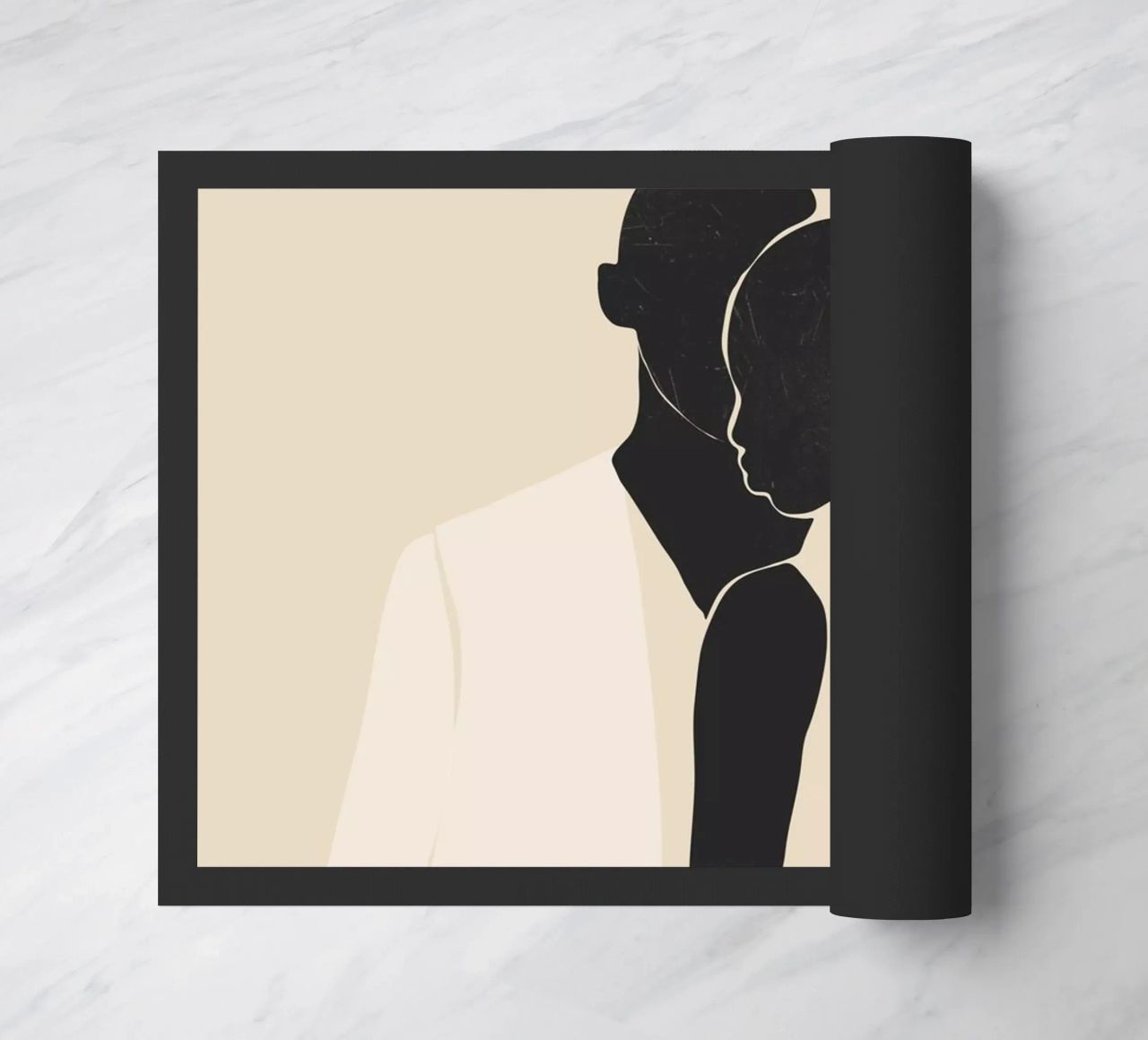 Minimal Abstract Art Couple doormat by ThingDesign
