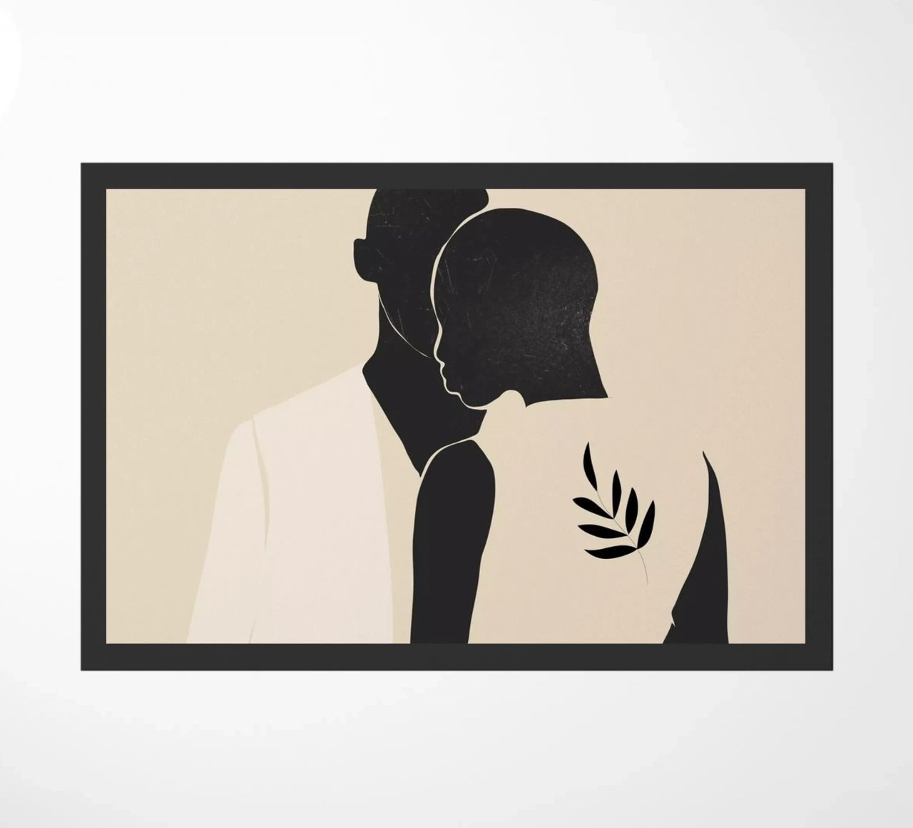 Minimal Abstract Art Couple doormat by ThingDesign