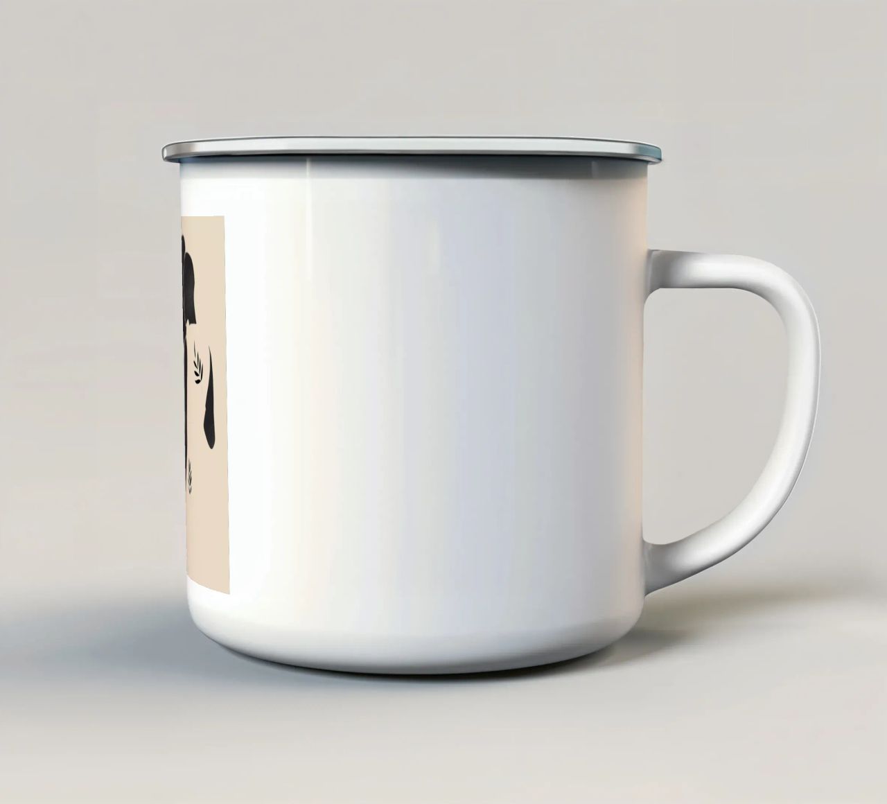 Minimal Abstract Art Couple enamel mug by ThingDesign