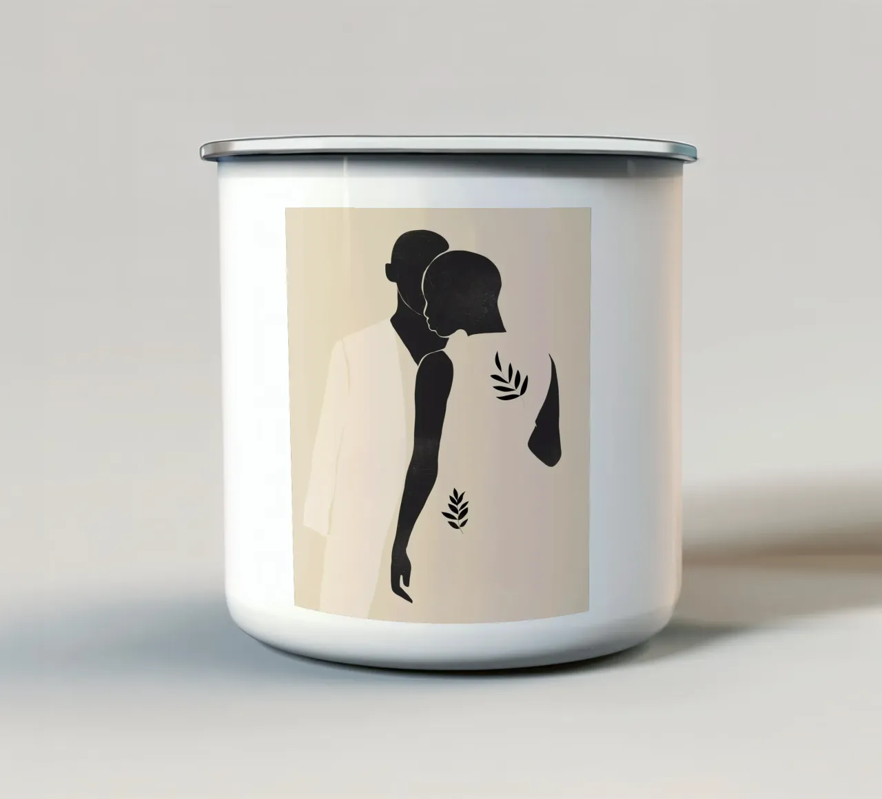 Coppia d'arte astratta minimale tazza in smalto da ThingDesign