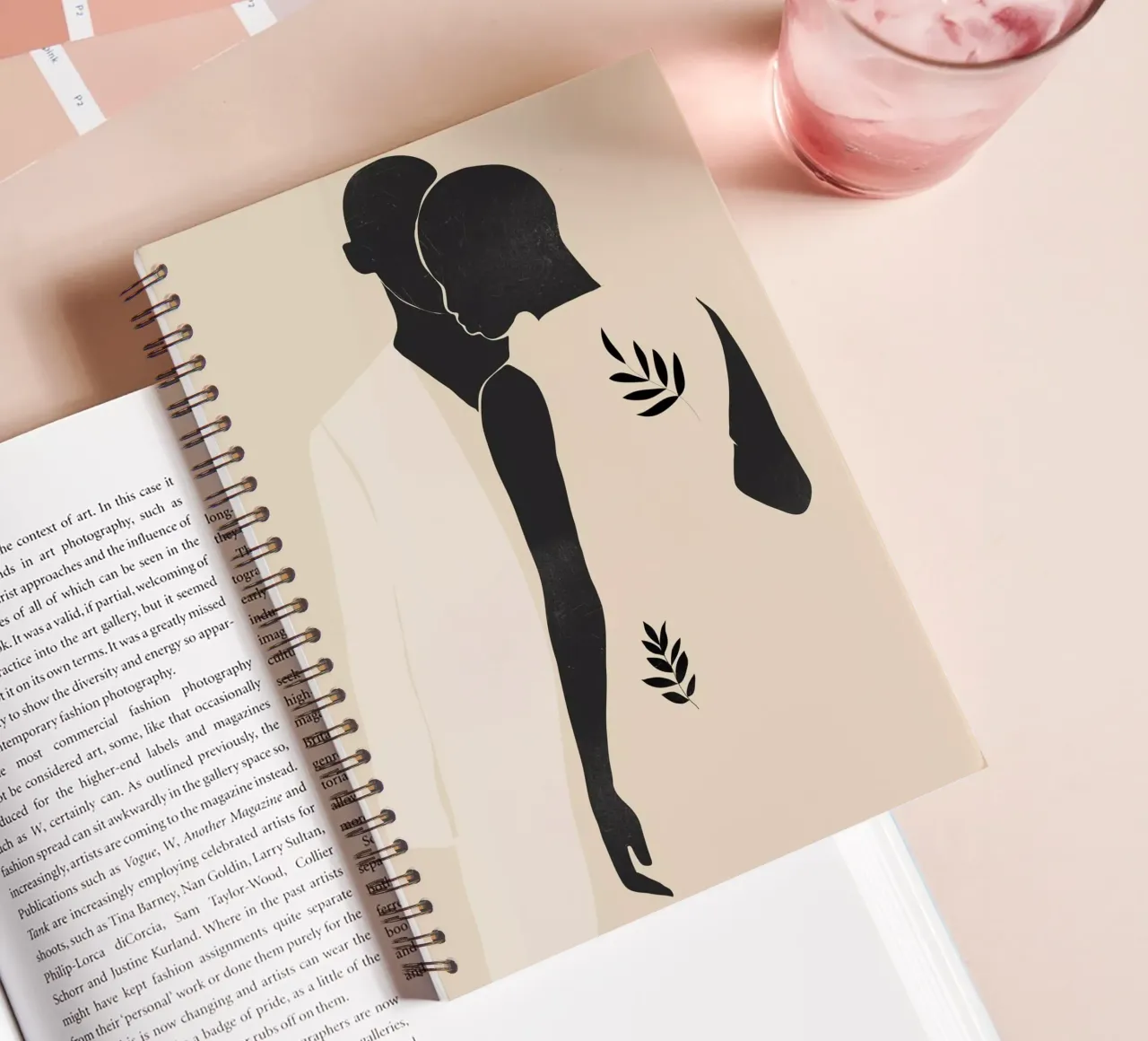 Coppia d'arte astratta minimale diario ad anelli da ThingDesign