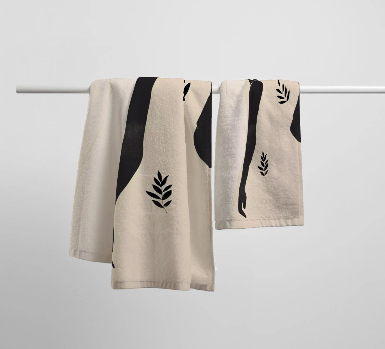 Minimal Abstract Art Couple towel by ThingDesign