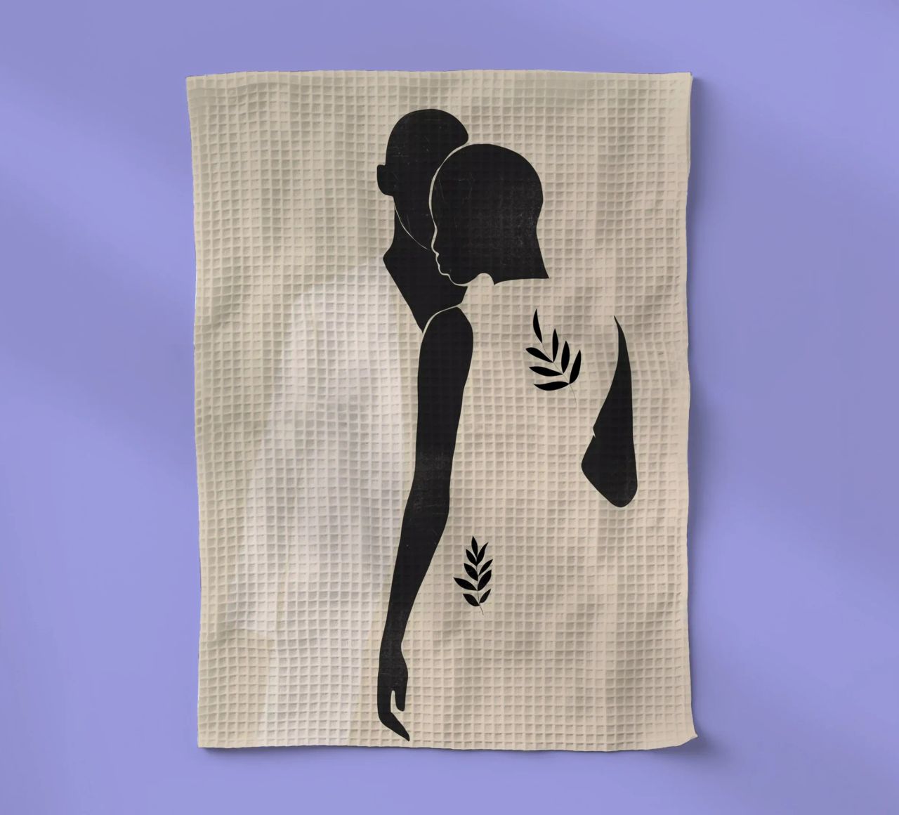 Minimal Abstract Art Couple tea towel by ThingDesign