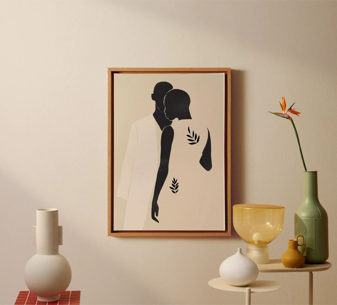 Minimal Abstract Art Couple canvas by ThingDesign