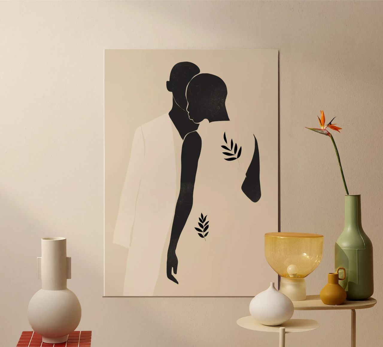 Minimal Abstract Art Couple poster by ThingDesign