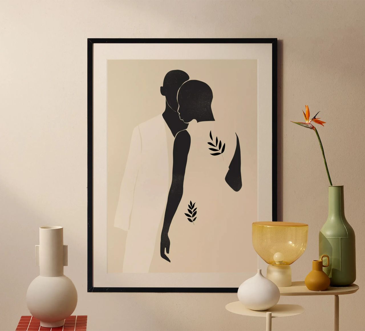 Minimal Abstract Art Couple poster by ThingDesign