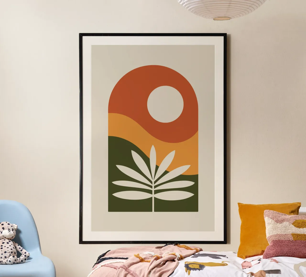 Crescent Moon Bloom poster con telaio in alluminio da LisaArtes