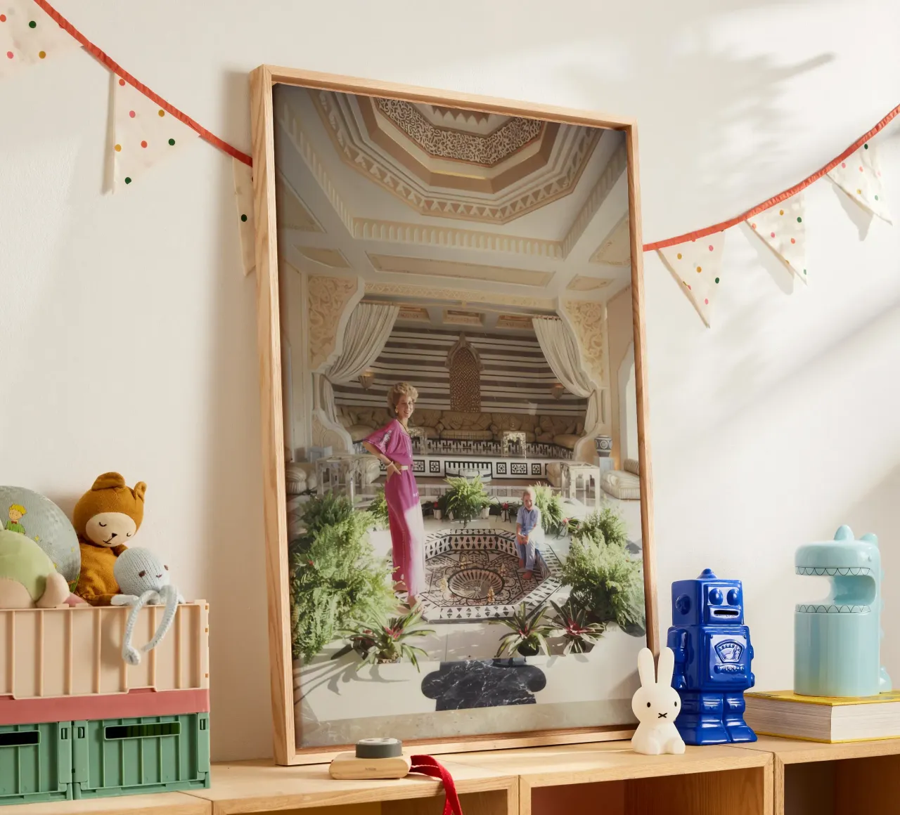 Moeder en kind thuis - Slim Aarons canvas met Baklijst van The Poster UK