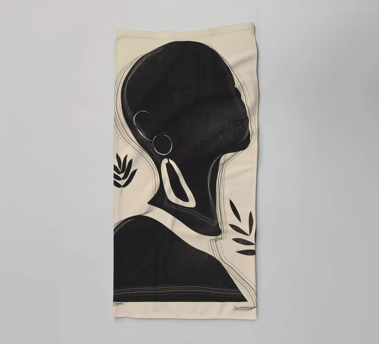 Tropisch Meisje Abstract Minimal 3 badhanddoek van ThingDesign