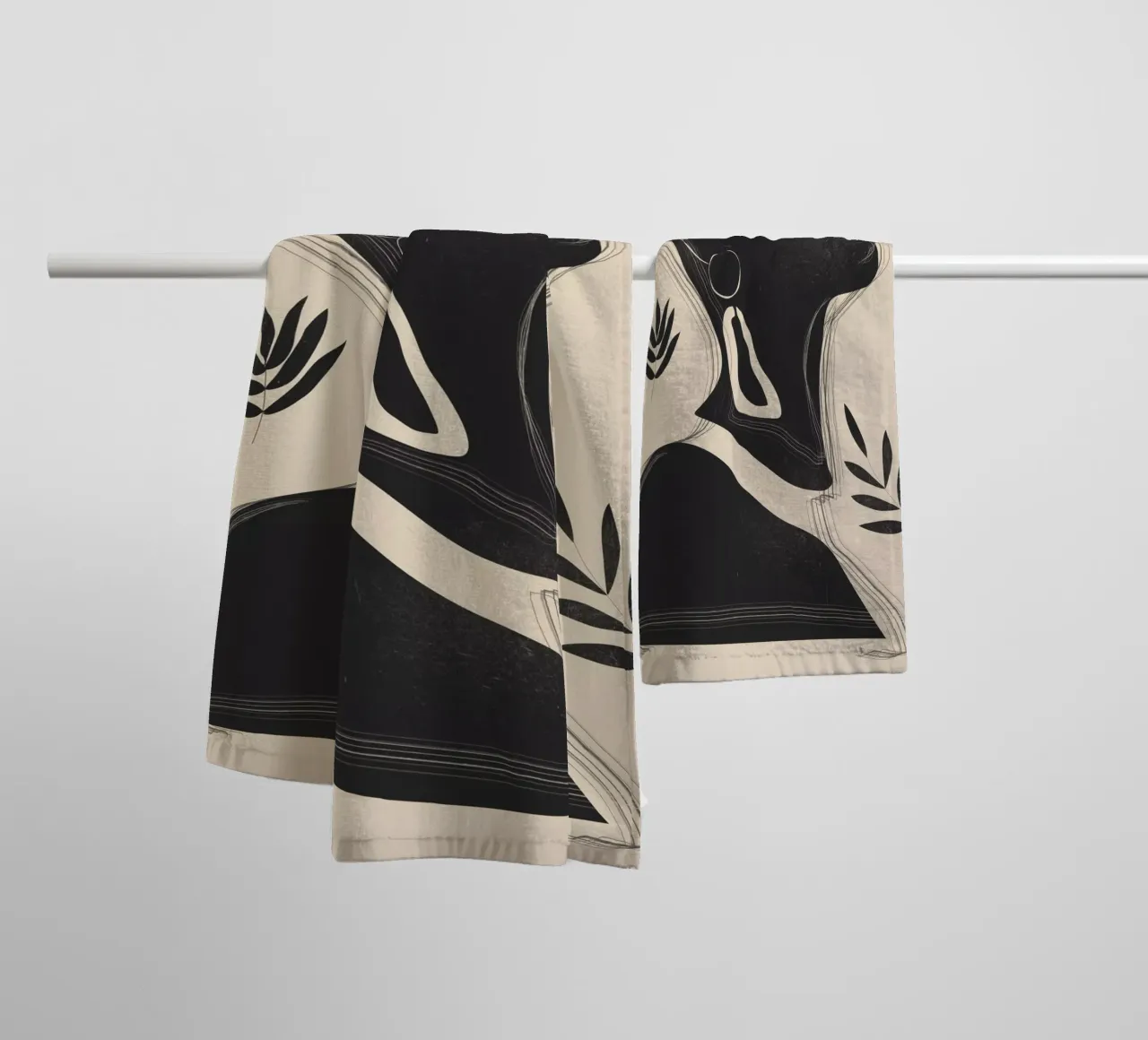 Tropisch Meisje Abstract Minimal 3 badhanddoek van ThingDesign