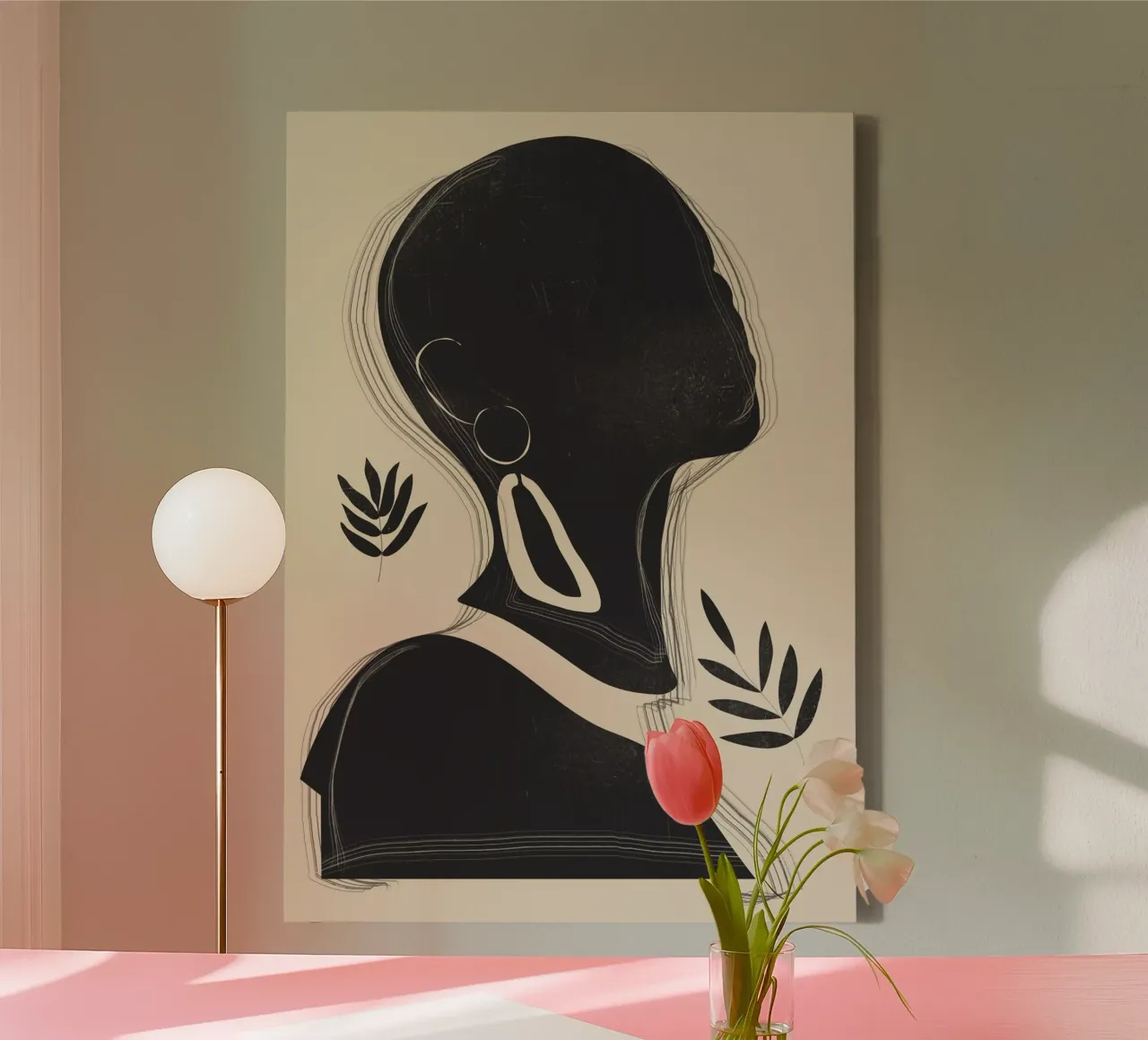 Tropisch Meisje Abstract Minimal 3 canvas van ThingDesign