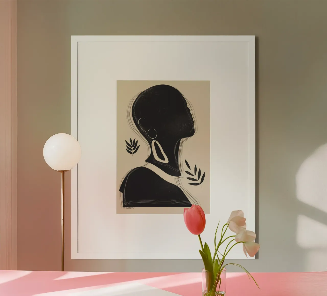 Ragazza tropicale astratta minimalista 3 poster con telaio in plastica da ThingDesign