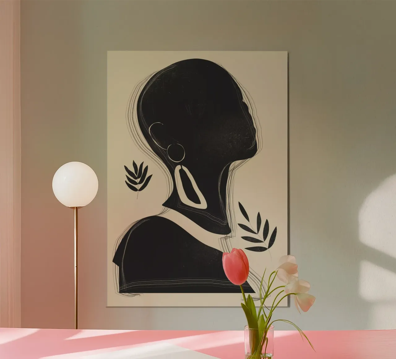 Ragazza tropicale astratta minimalista 3 poster con telaio in plastica da ThingDesign