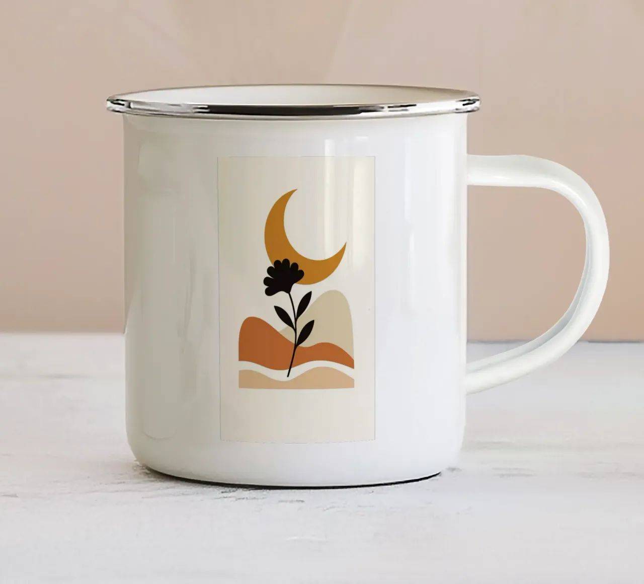 Crescent Moon Bloom tazza in smalto da LisaArtes