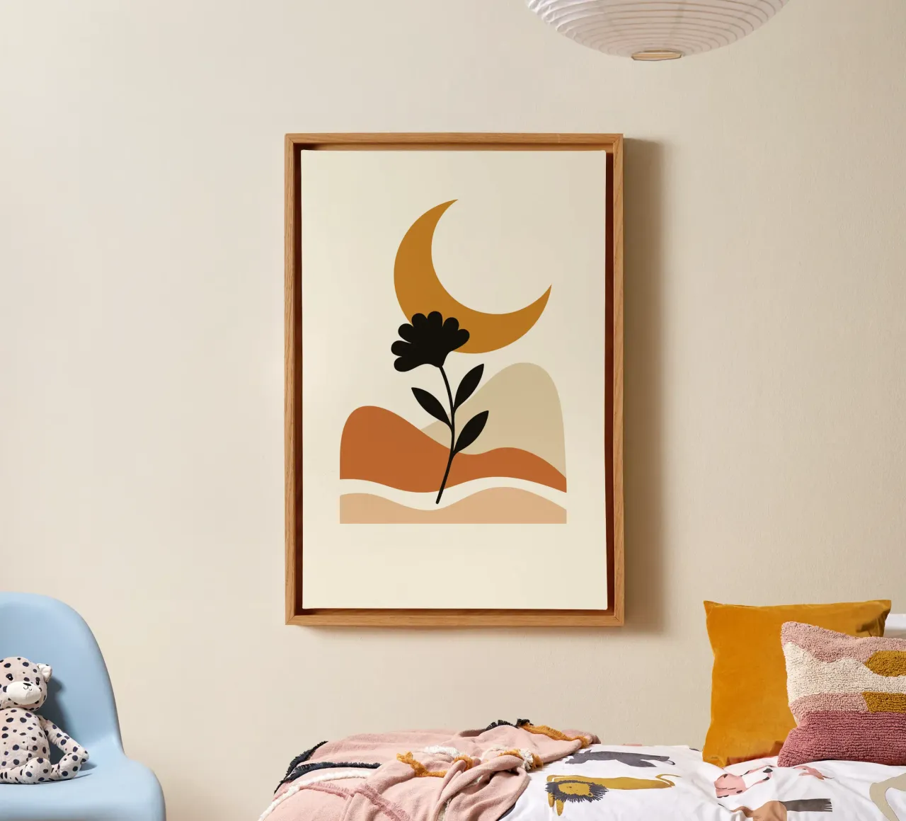Crescent Moon Bloom tela con Cornice a cassetta da LisaArtes