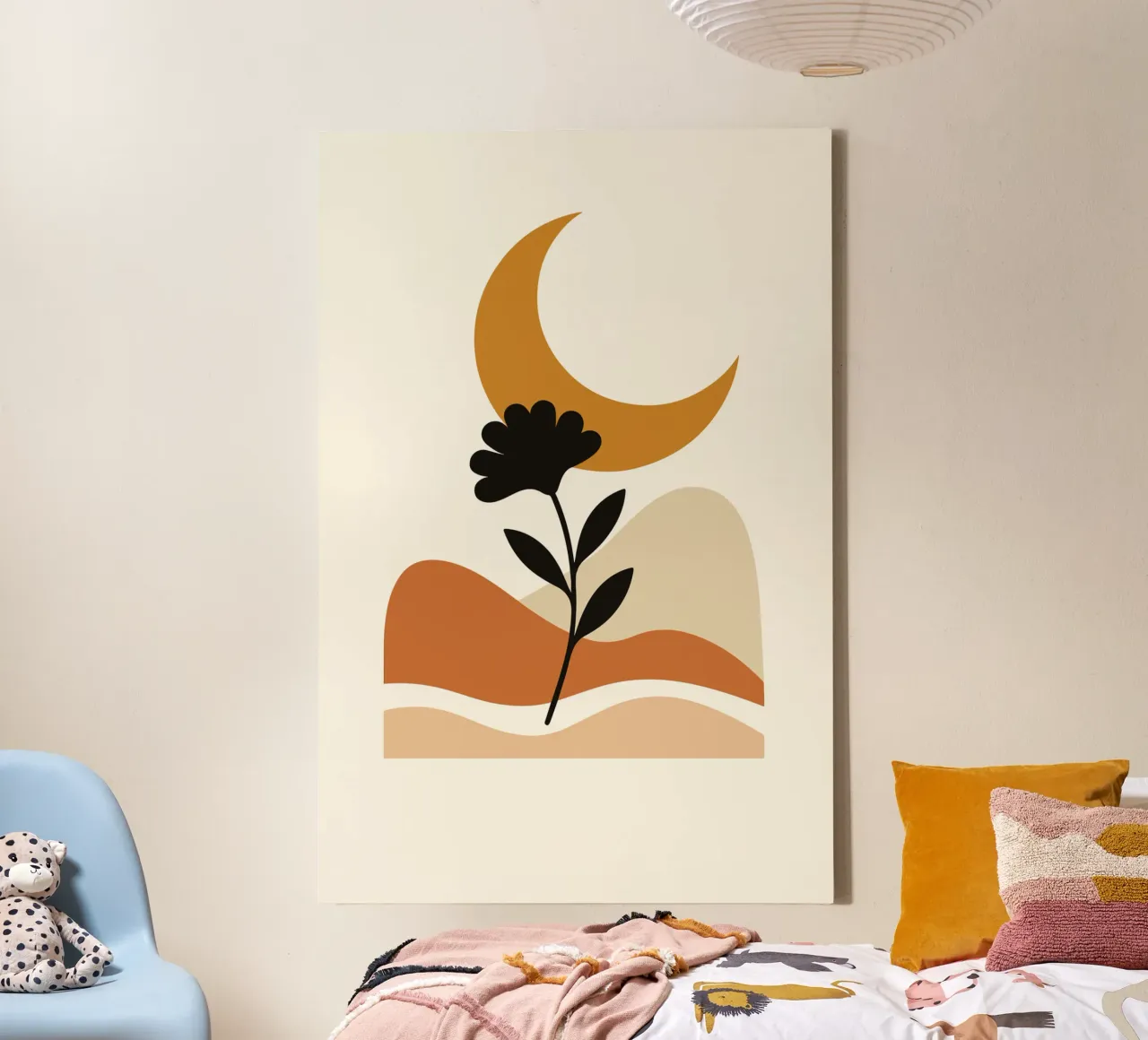 Crescent Moon Bloom tela con Cornice a cassetta da LisaArtes