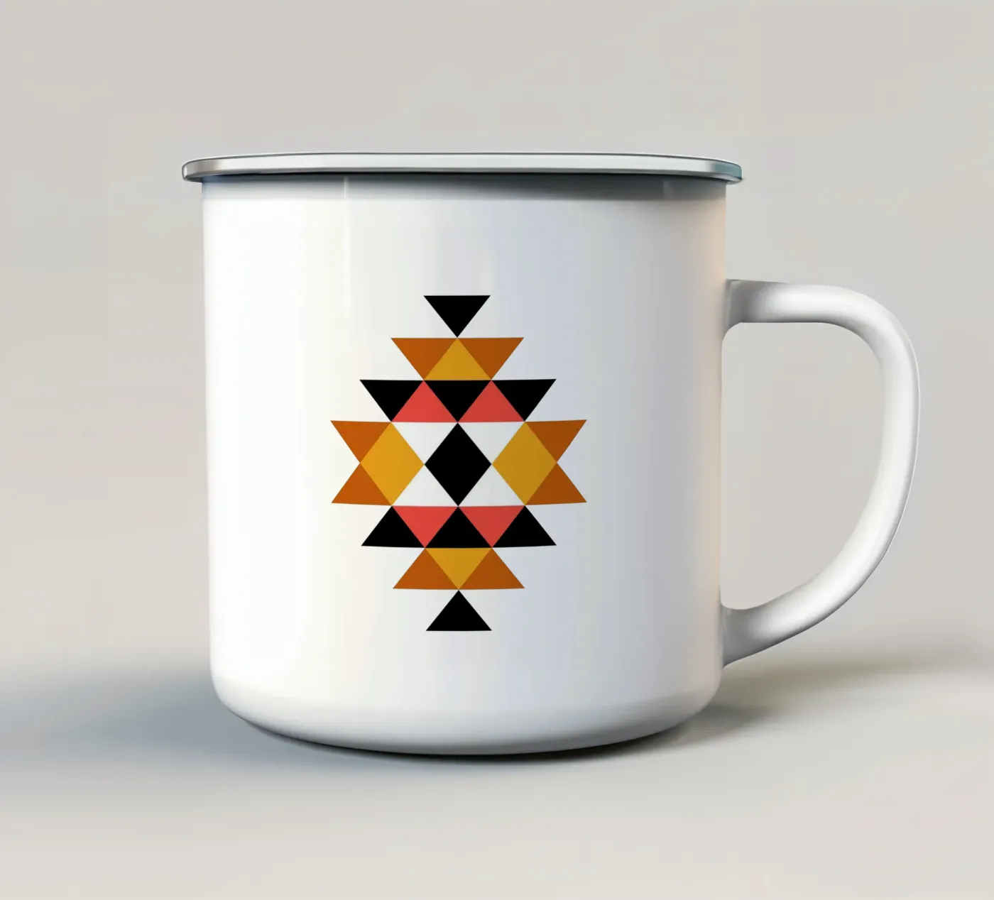 Aztec Pattern enamel mug by Mariel Toigo