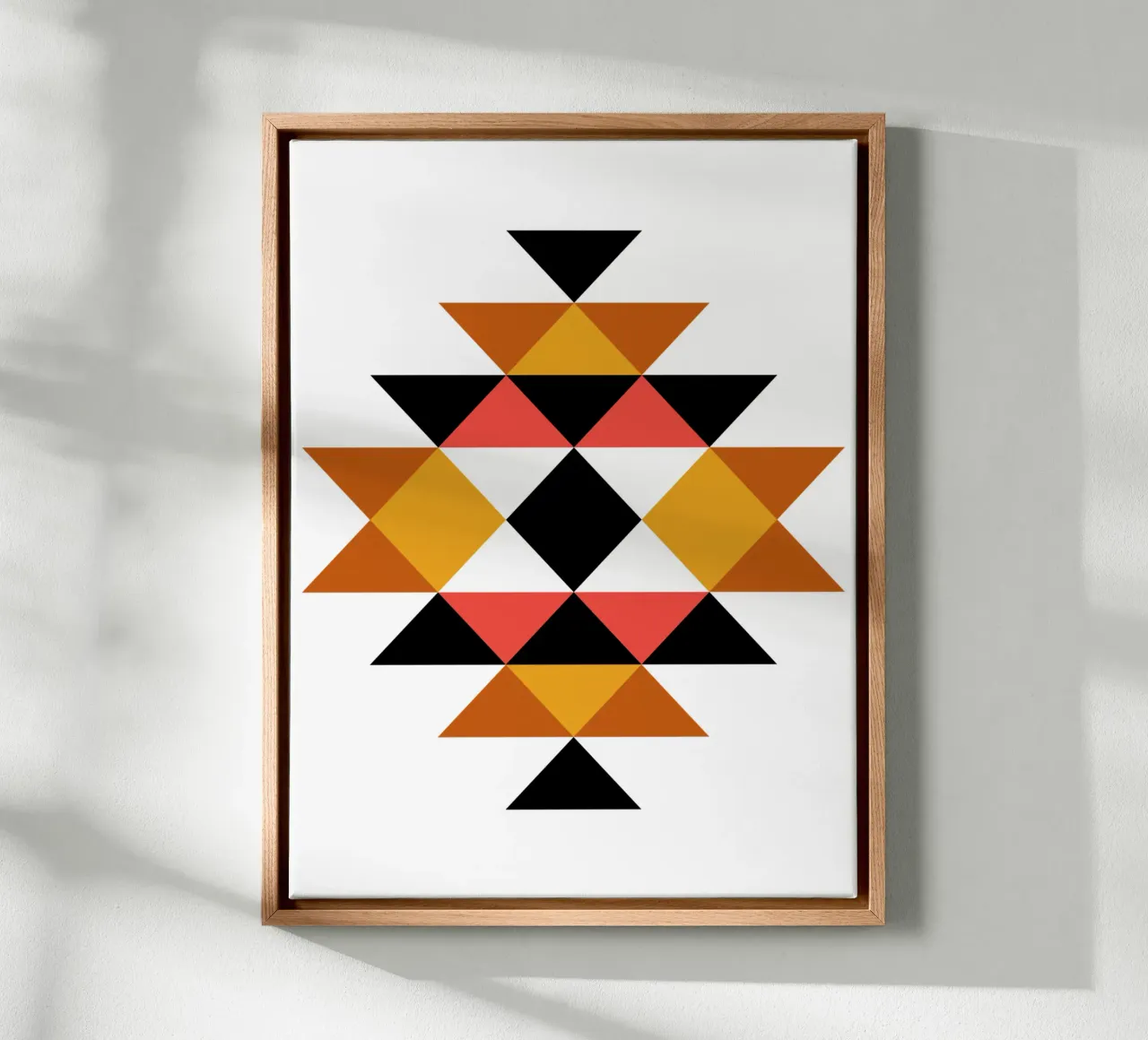 Aztec Pattern canvas with Floater frame by Mariel Toigo