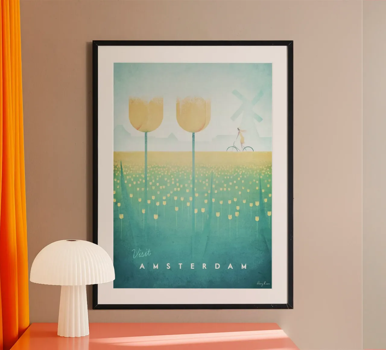 mulino a vento amsterdam poster con telaio in legno da unyil shope