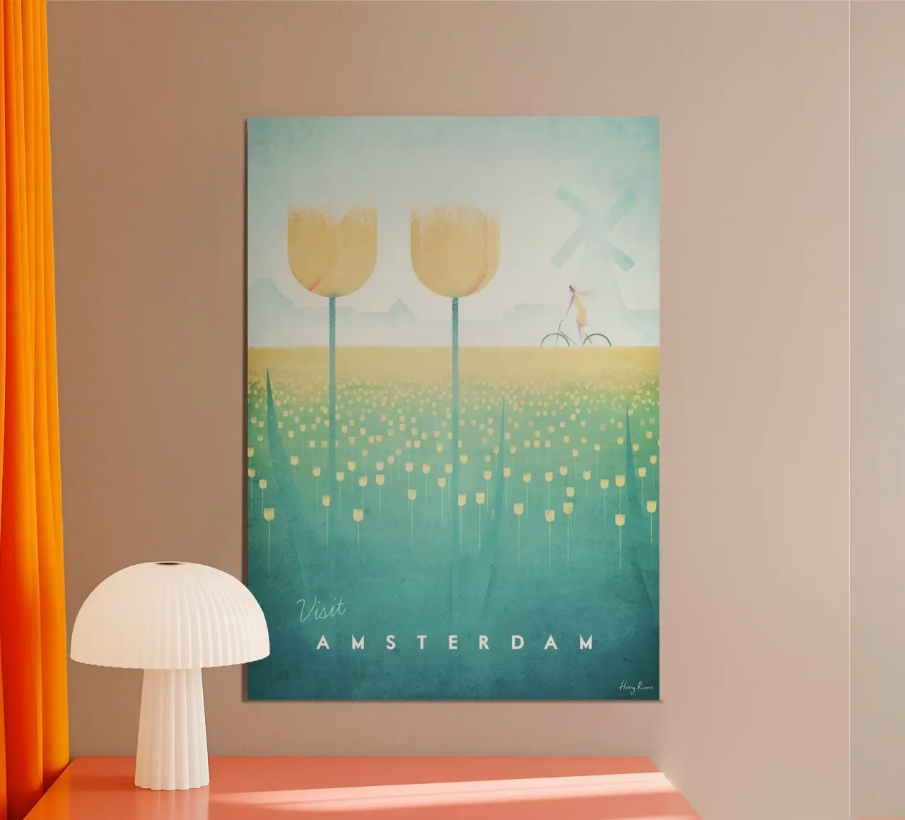 mulino a vento amsterdam poster con telaio in legno da unyil shope