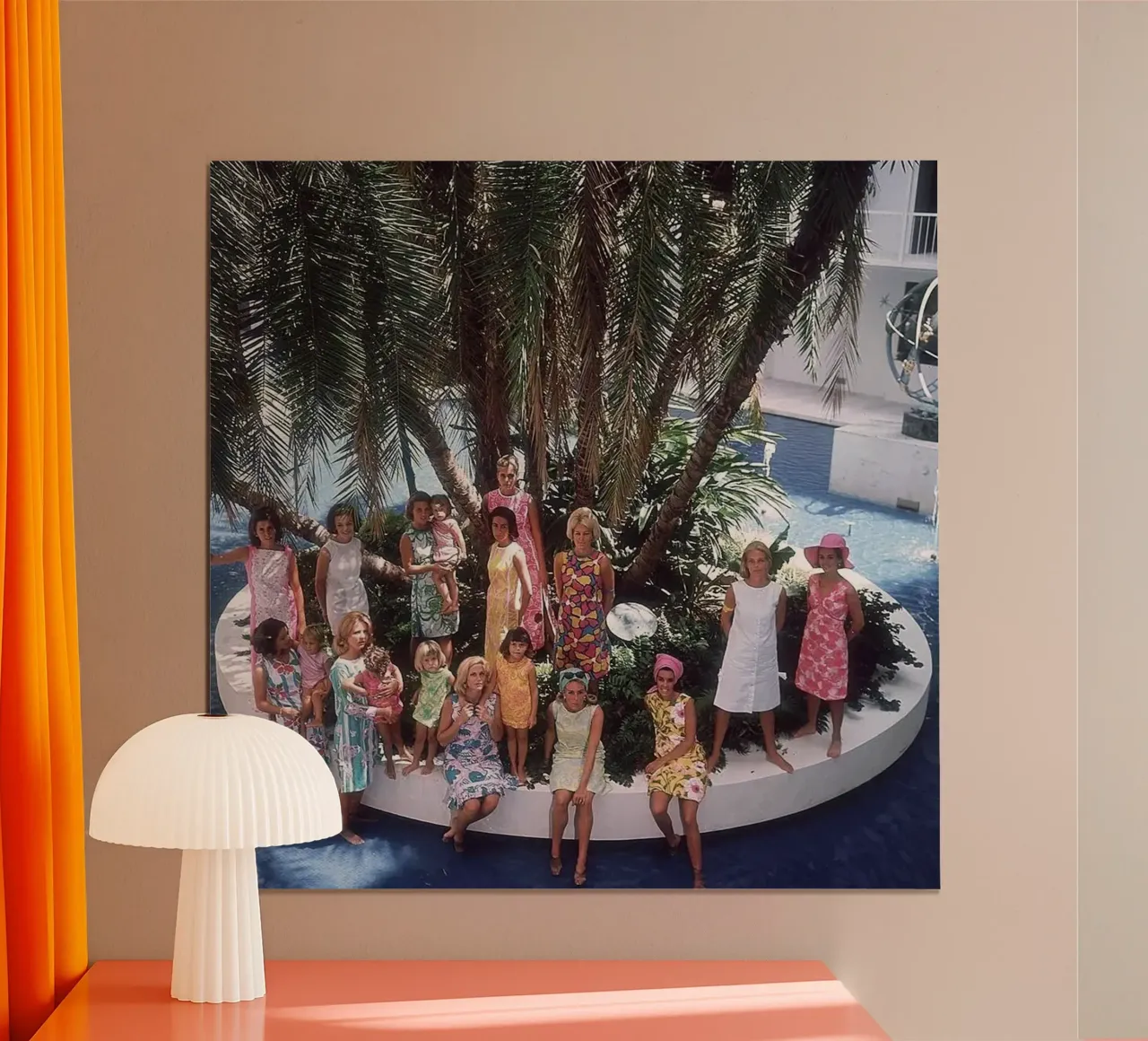 Gathering at the Pool - Slim Aarons poster with plastic frame by The Poster UK