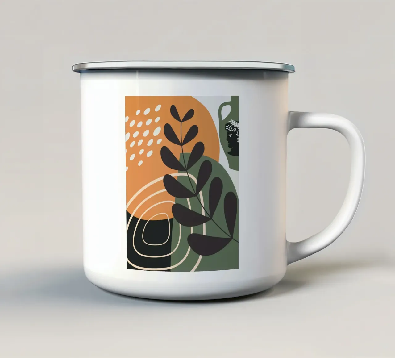 Foglia tropicale boho tazza in smalto da Little Dean