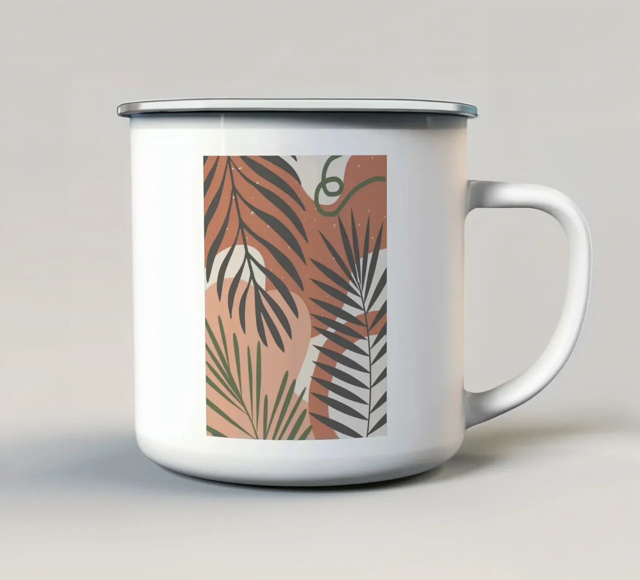 Terracotta palm tazza in smalto da Little Dean