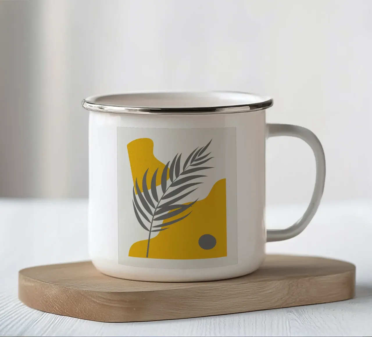 Palma Boho astratta tazza in smalto da Little Dean