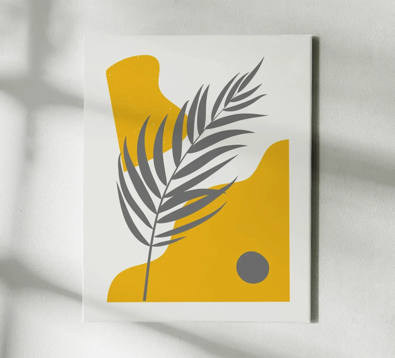 Boho Palm abstract canvas with Floater frame by Little Dean