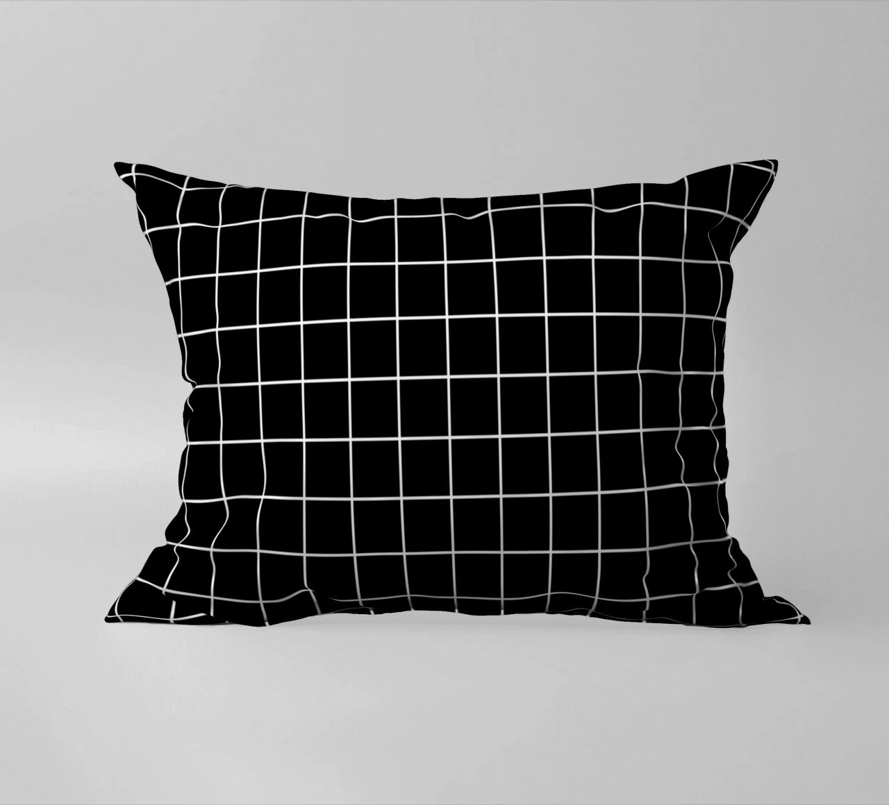 Griglia classica minimale di base - Bianco su nero cuscino da Beauty in Simplicity