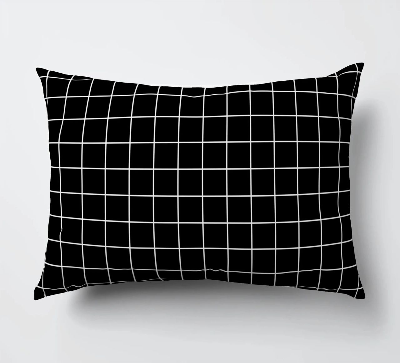 Griglia classica minimale di base - Bianco su nero cuscino da Beauty in Simplicity