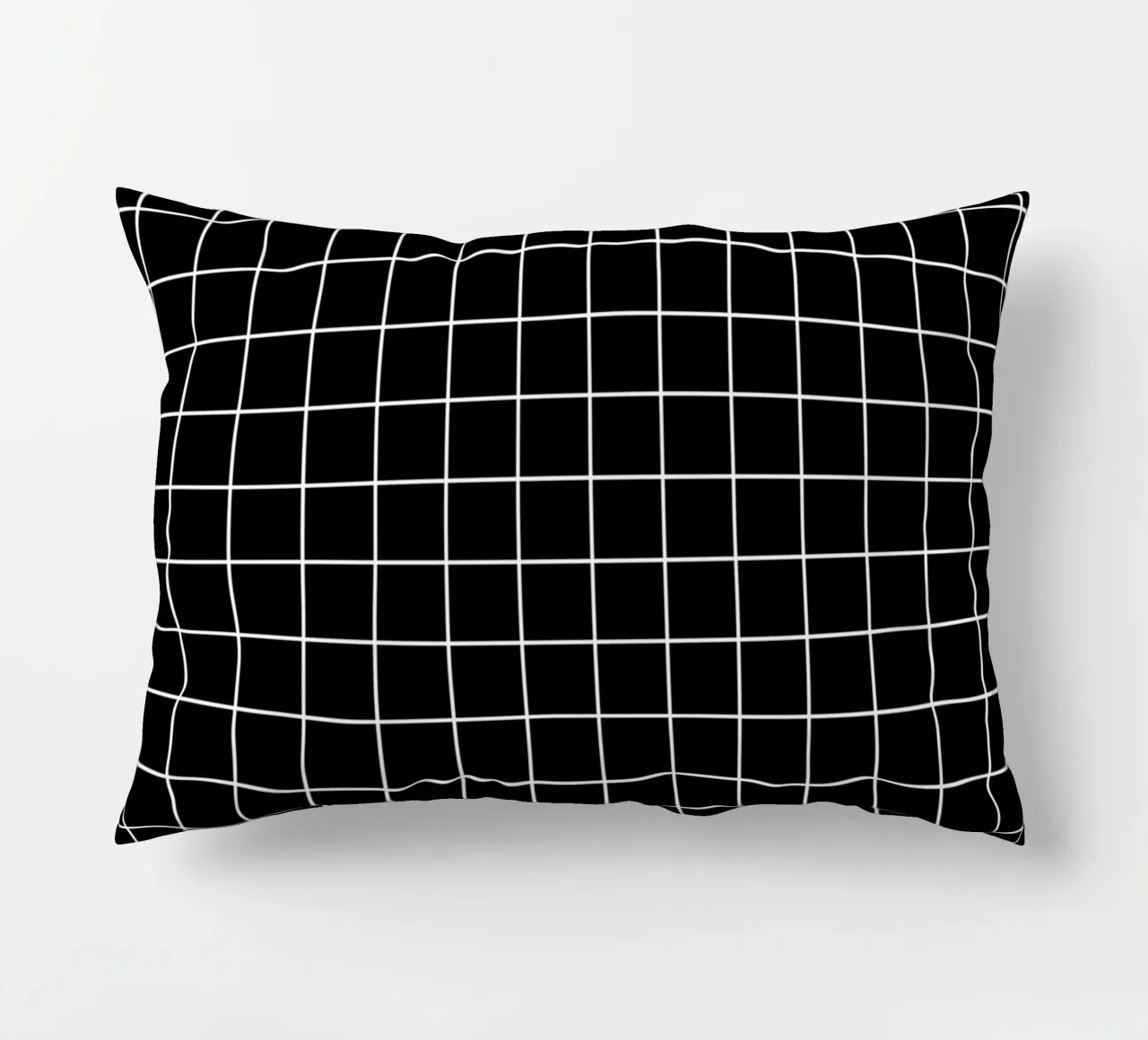 Griglia classica minimale di base - Bianco su nero cuscino da Beauty in Simplicity