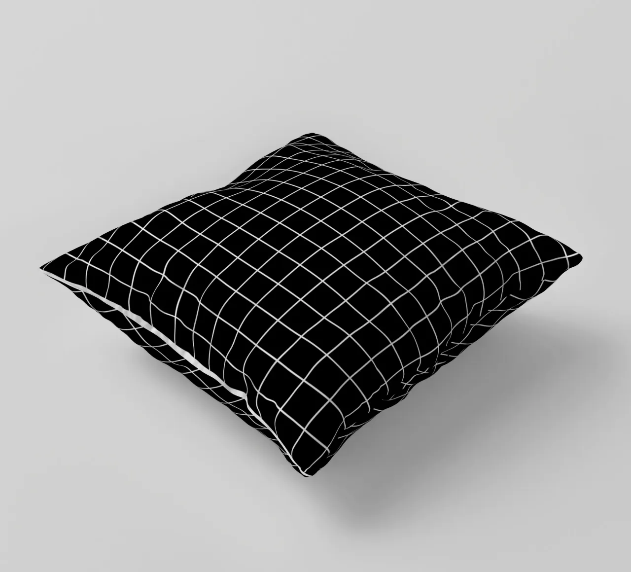 Griglia classica minimale di base - Bianco su nero cuscino da Beauty in Simplicity