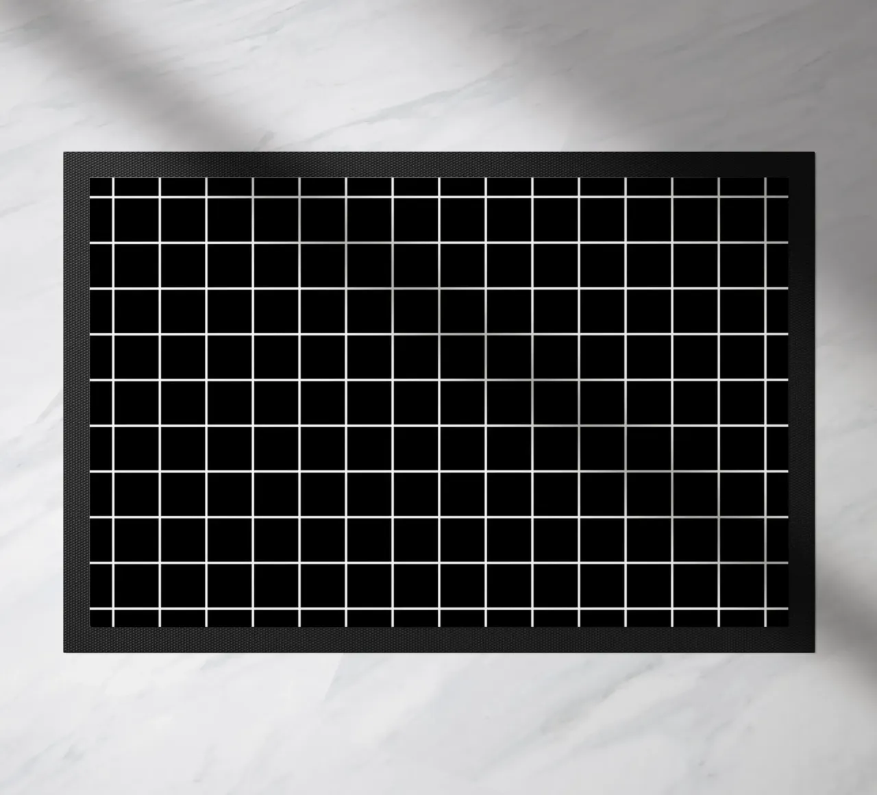 Griglia classica minimale di base - Bianco su nero zerbino da Beauty in Simplicity