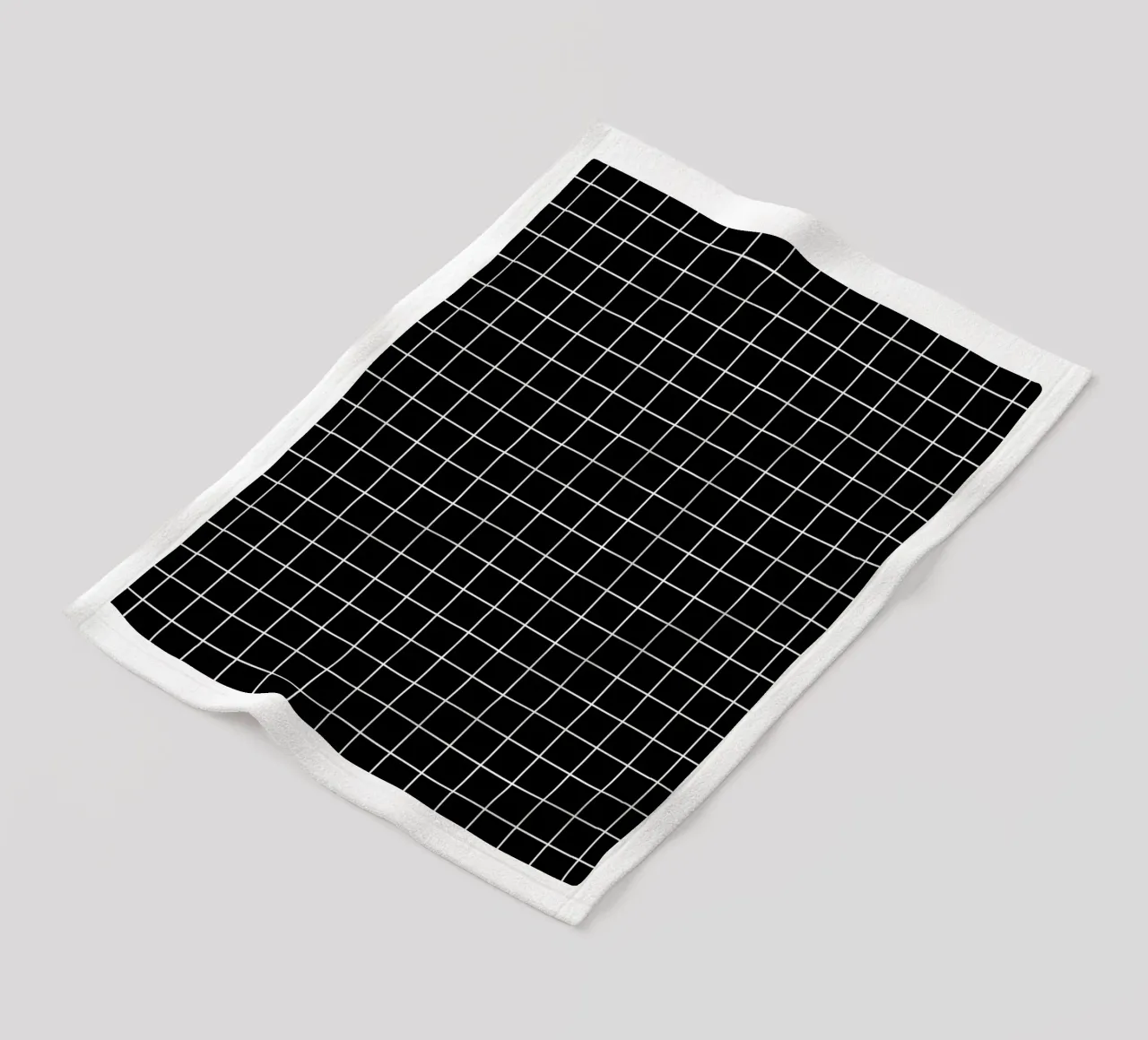 Minimal Basic Classic Grid | Weiß auf Schwarz Fleecedecke von Beauty in Simplicity