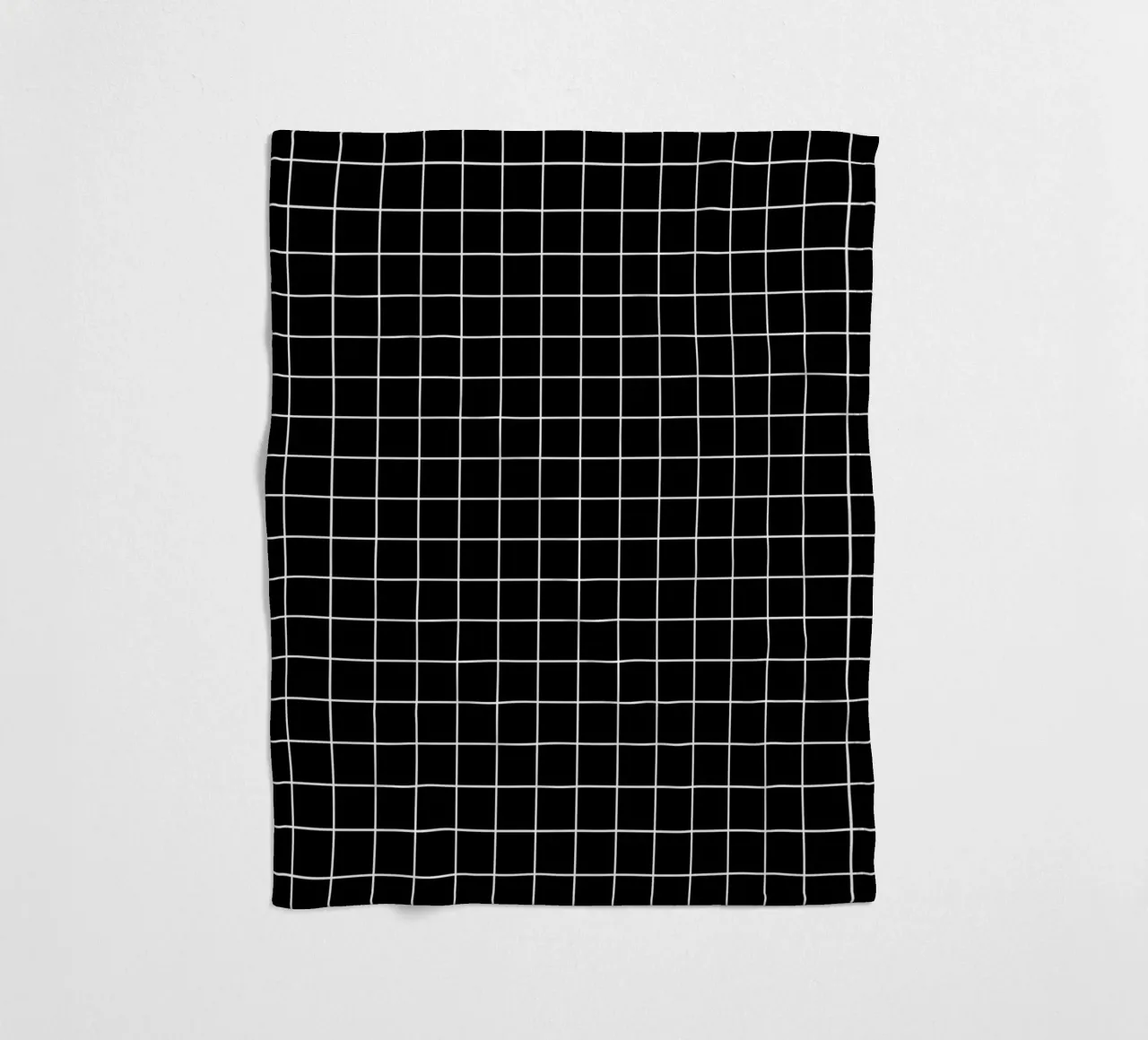 Minimal Basic Classic Grid | Weiß auf Schwarz Fleecedecke von Beauty in Simplicity
