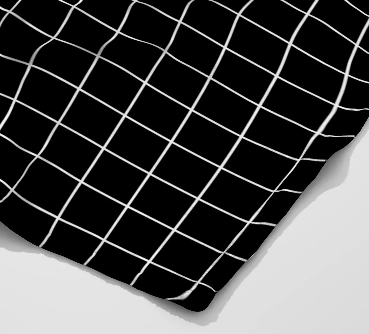 Minimal Basic Classic Grid | Weiß auf Schwarz Fleecedecke von Beauty in Simplicity