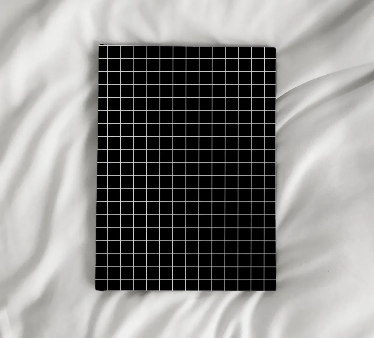 Minimal Basic Classic Grid | White on Black notebook by Beauty in Simplicity